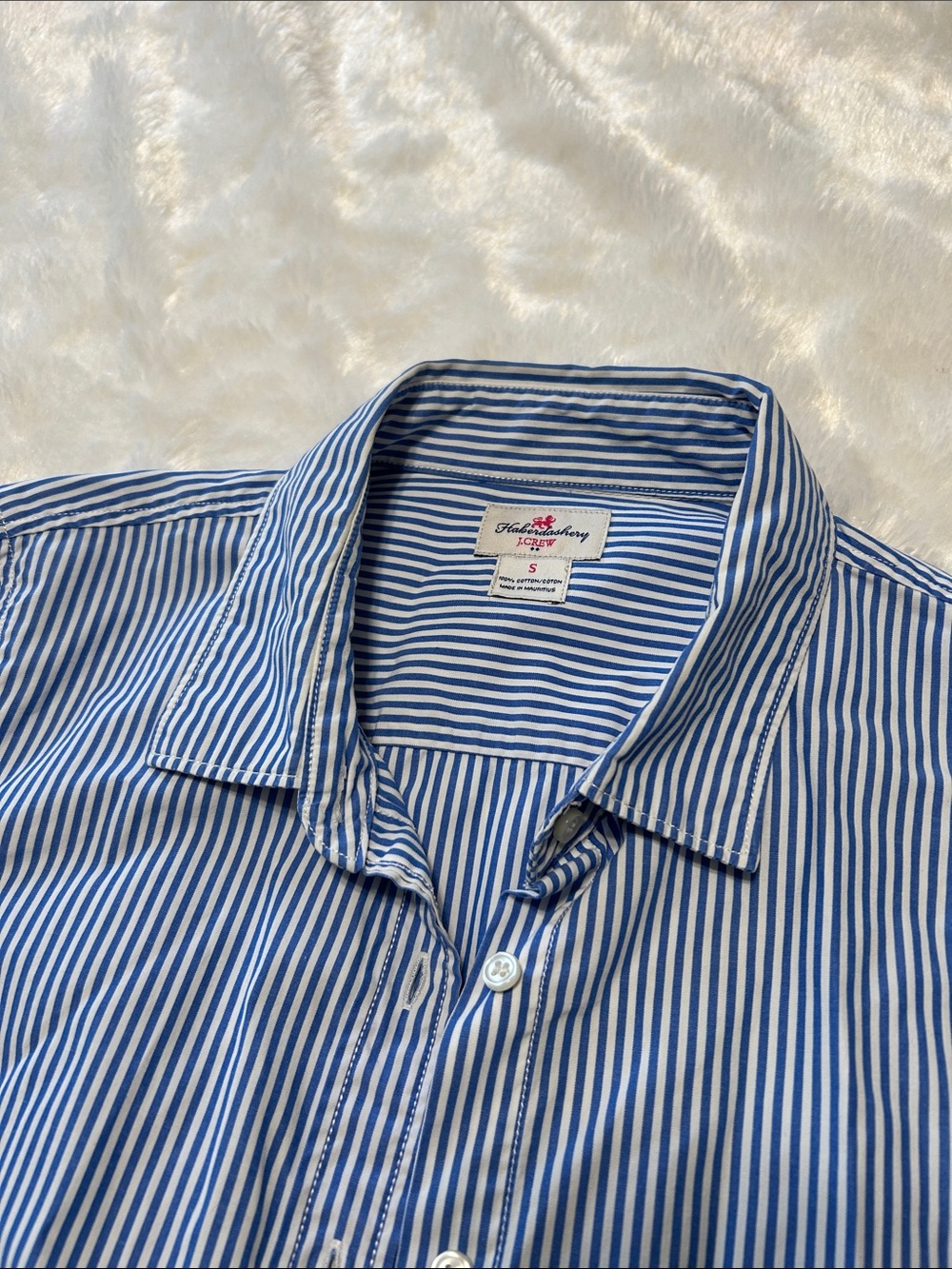 Blue and White Striped Women’s Button-Down Shirt JCrew Factory